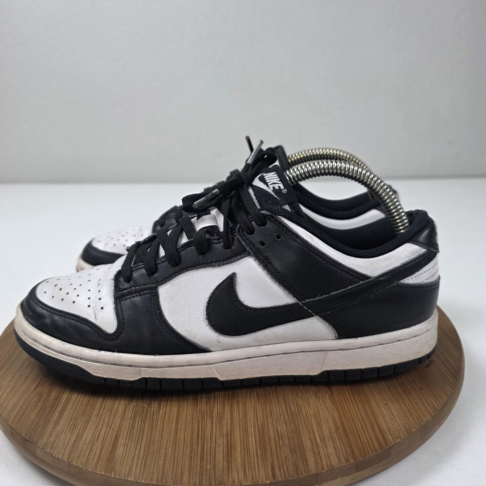 Nike Dunk Low Panda Shoes Womens Size 9 Black White Leather Sneakers DD1503-101